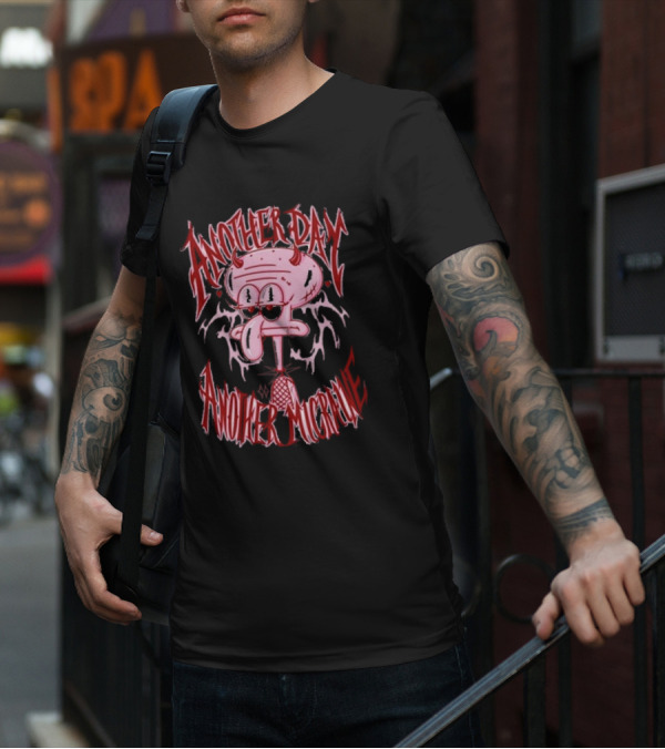 Lovecore Squidward Another Day Another Migraine Devil Horns Aesthetic T-Shirt