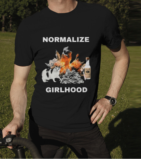 Normalize Girlhood Explosion Cat Tito's Bottle T-Shirt