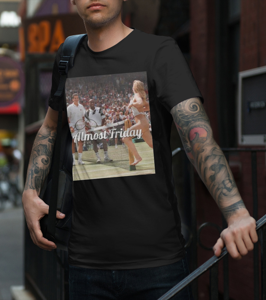 Almost Friday Tennis Court Streaker Wimbledon Scene T-Shirt