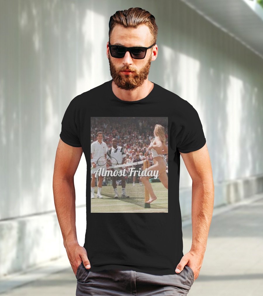 Almost Friday Tennis Court Streaker Wimbledon Scene T-Shirt