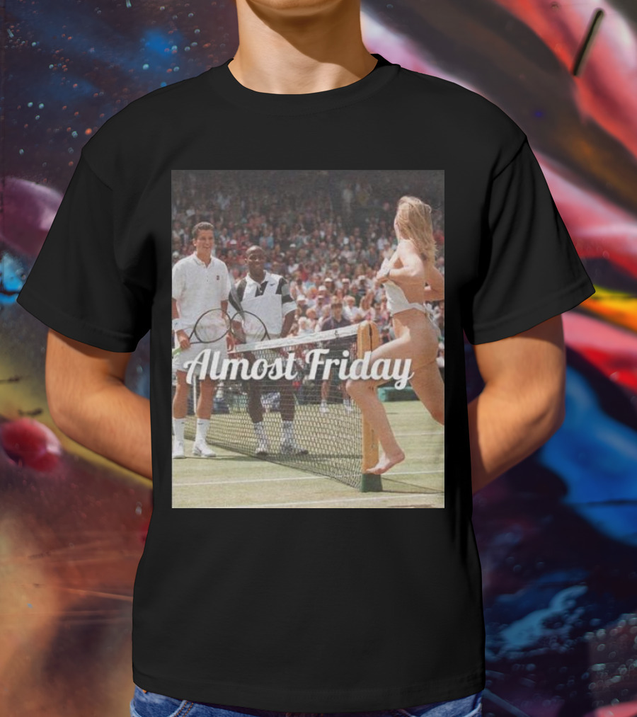 Almost Friday Tennis Court Streaker Wimbledon Scene T-Shirt