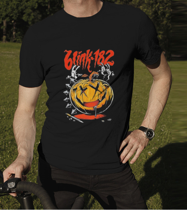 Blink-182 Halloween Pumpkin With Ghosts And Arrows T-Shirt