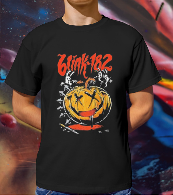 Blink-182 Halloween Pumpkin With Ghosts And Arrows T-Shirt