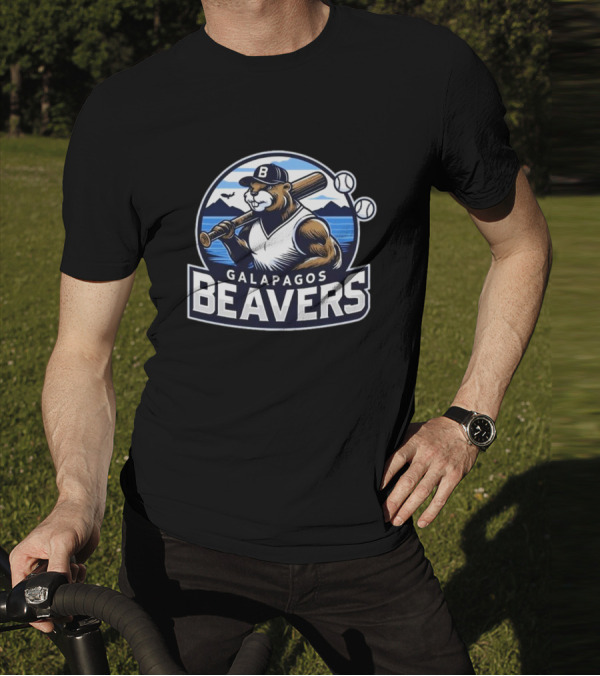 Galapagos Beavers Baseball Bear Mountains Jared Carrabis T-Shirt