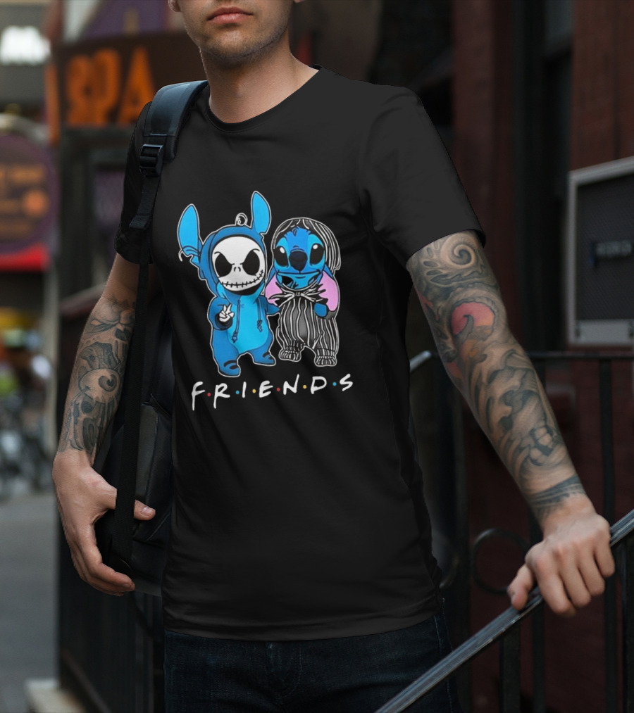 FRIENDS Stitch And Jack Skellington The Nightmare Before Christmas T-Shirt