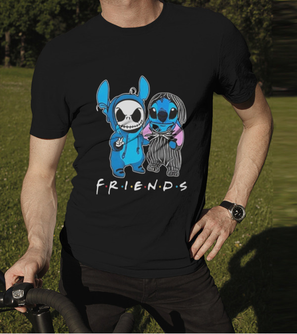 FRIENDS Stitch And Jack Skellington The Nightmare Before Christmas T-Shirt