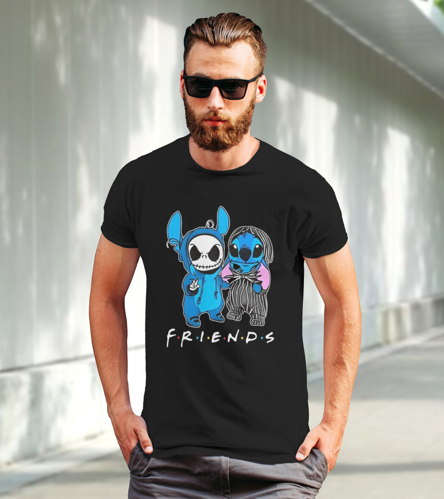 FRIENDS Stitch And Jack Skellington The Nightmare Before Christmas T-Shirt