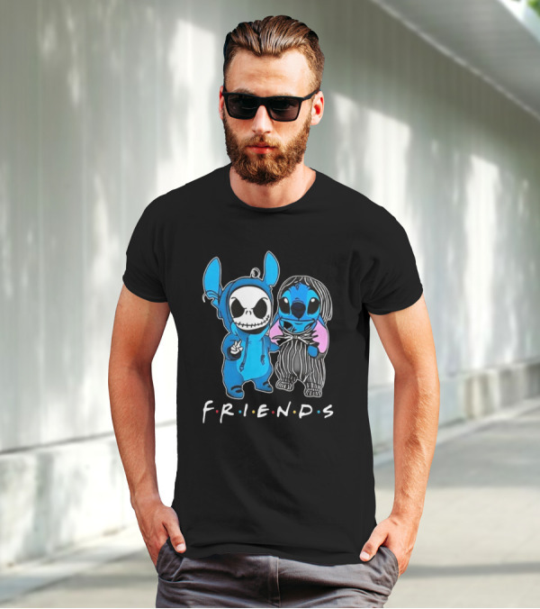 FRIENDS Stitch And Jack Skellington The Nightmare Before Christmas T-Shirt