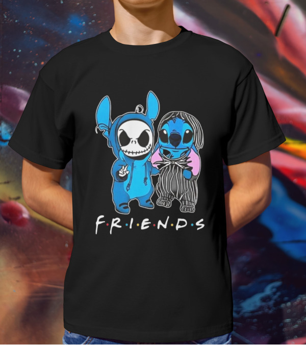 FRIENDS Stitch And Jack Skellington The Nightmare Before Christmas T-Shirt