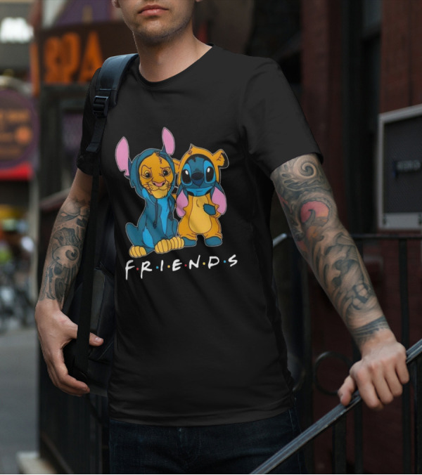 Friends Stitch And Lion King Disney Fusion T-Shirt
