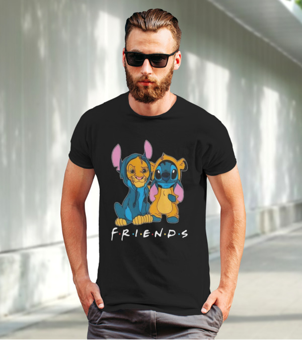 Friends Stitch And Lion King Disney Fusion T-Shirt