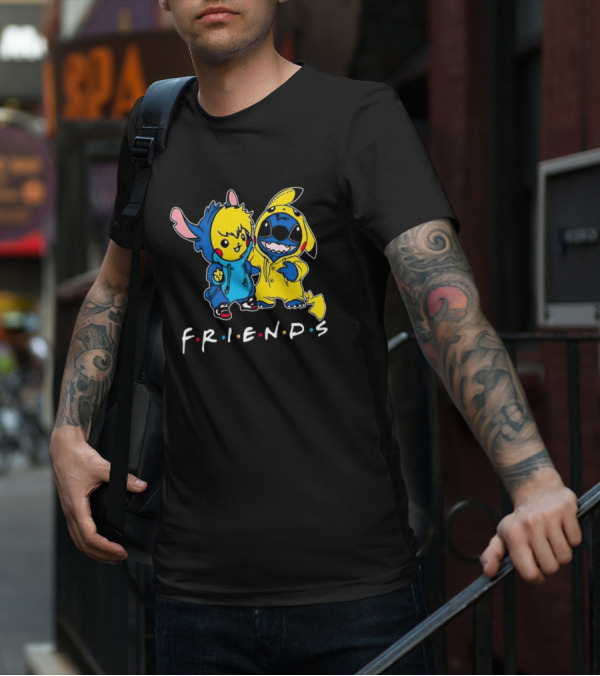 Friends Stitch And Pokemon Pikachu Friends For Life Disney T-Shirt