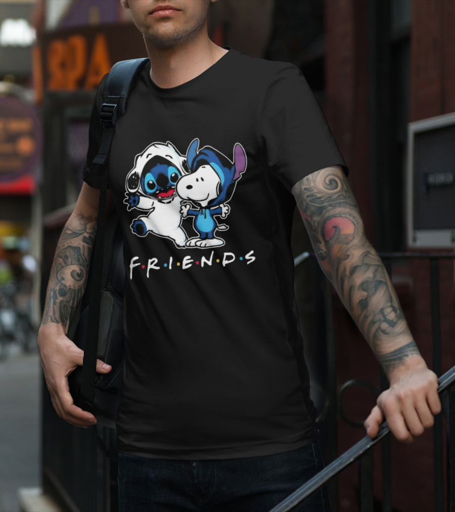 Stitch And Snoopy Peanuts Friends Disney Collaboration T-Shirt