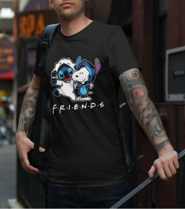 Stitch And Snoopy Peanuts Friends Disney Collaboration T-Shirt