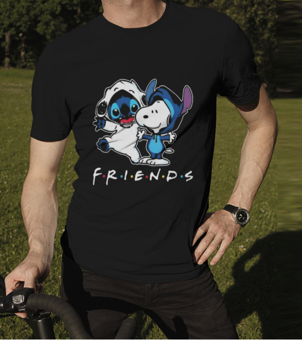 Stitch And Snoopy Peanuts Friends Disney Collaboration T-Shirt