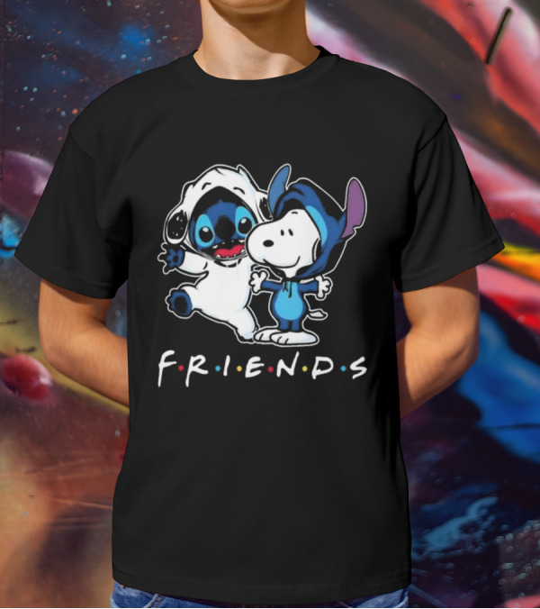 Stitch And Snoopy Peanuts Friends Disney Collaboration T-Shirt