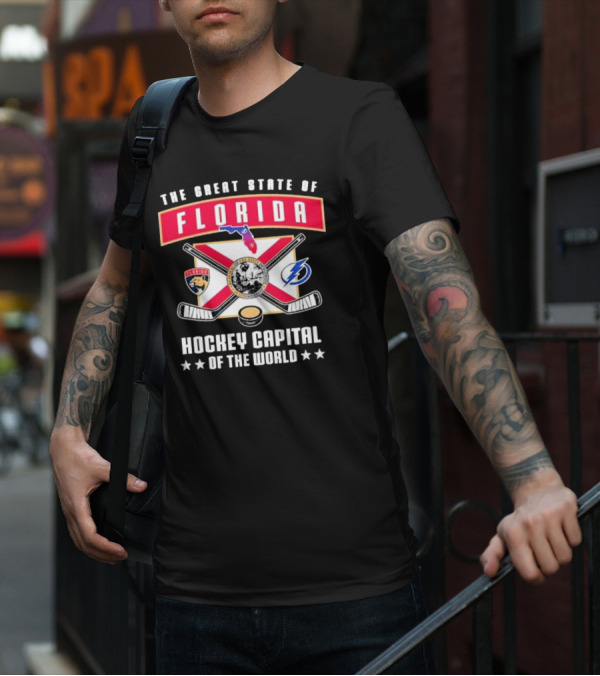 The Great State Of Florida Hockey Capital Of The World Tampa Bay Lightning Florida Panthers T-Shirt