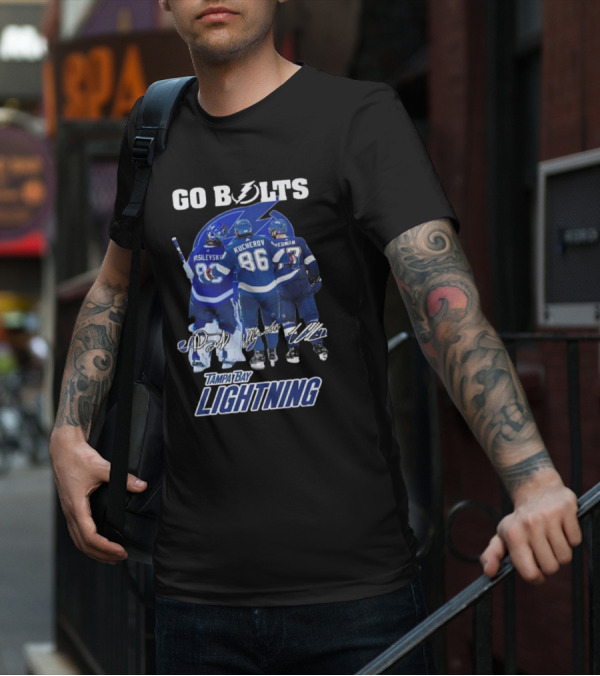 Tampa Bay Lightning Go Bolts Asilevskiy Kucherov Hedman Signatures T-Shirt