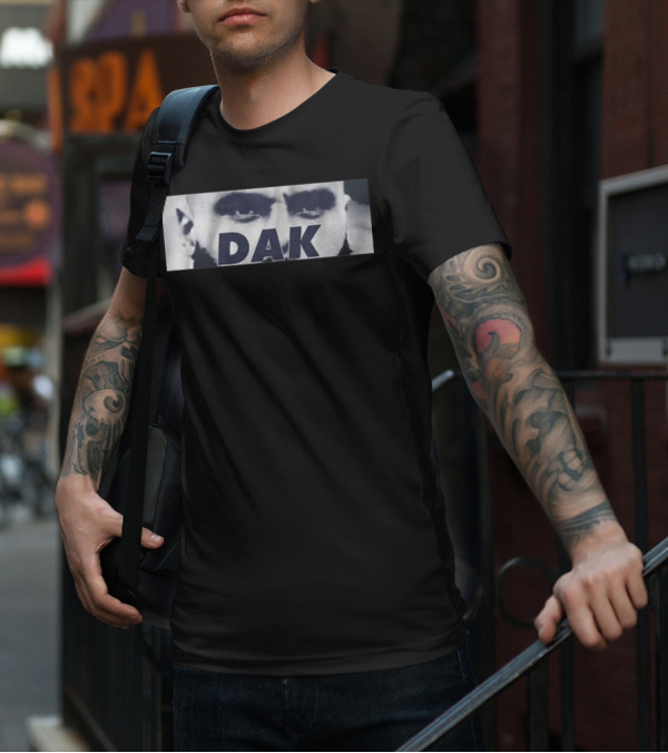 Dak Prescott QB Eyes Black And White Image T-Shirt
