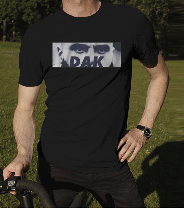 Dak Prescott QB Eyes Black And White Image T-Shirt