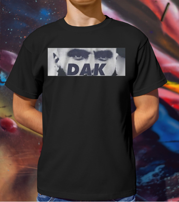 Dak Prescott QB Eyes Black And White Image T-Shirt