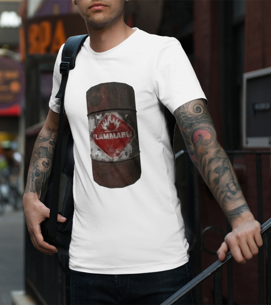 Flammable Barrel Red Hazard T-Shirt