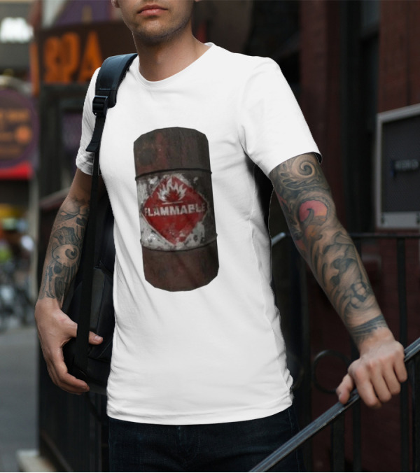 Flammable Barrel Red Hazard T-Shirt