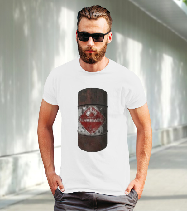 Flammable Barrel Red Hazard T-Shirt