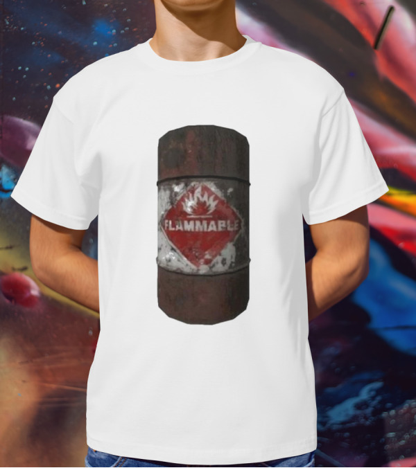Flammable Barrel Red Hazard T-Shirt