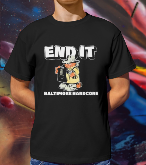 End It Baltimore Hardcore Garfield Trench Coat Detective T-Shirt