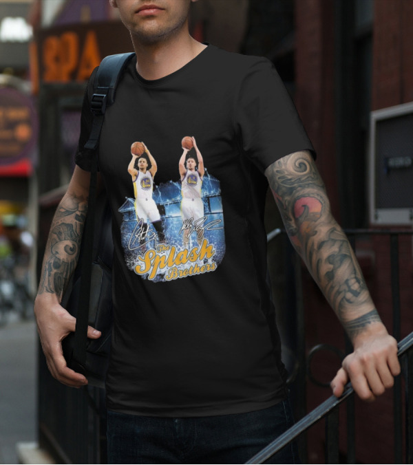 Golden State Warriors Stephen Curry Klay Thompson Splash Brothers Signatures T-Shirt