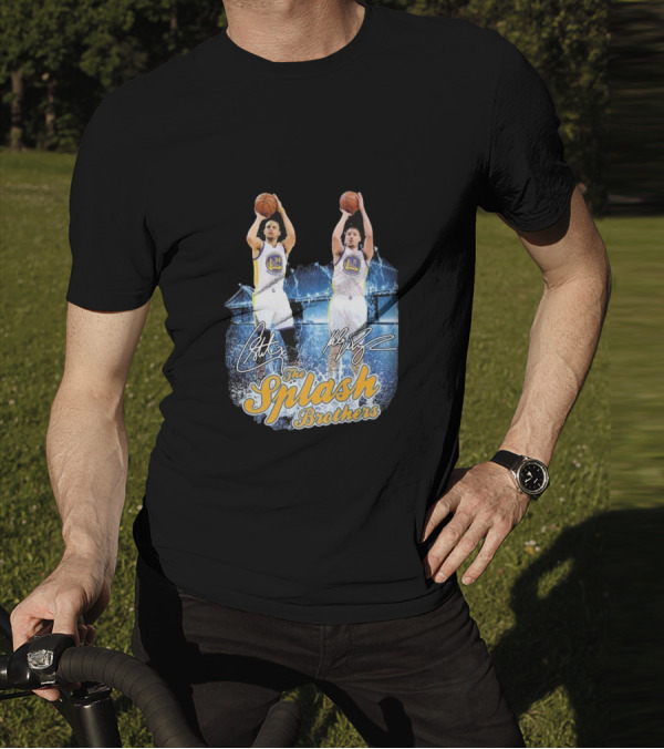 Golden State Warriors Stephen Curry Klay Thompson Splash Brothers Signatures T-Shirt