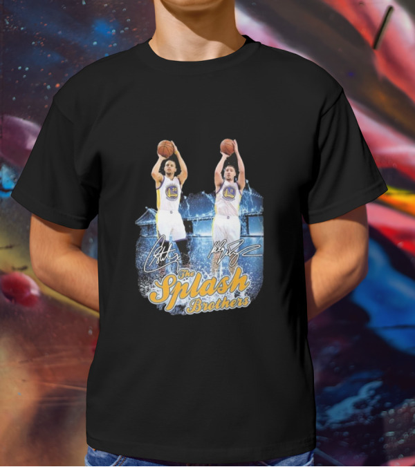 Golden State Warriors Stephen Curry Klay Thompson Splash Brothers Signatures T-Shirt