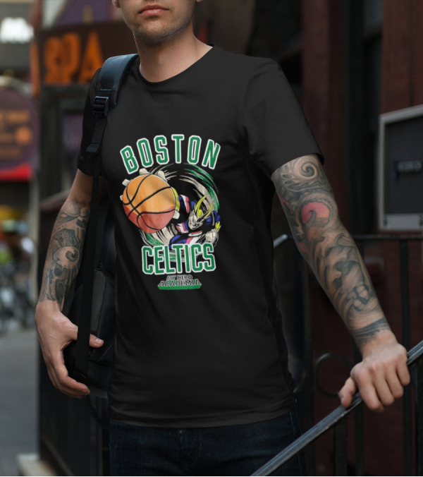 Boston Celtics My Hero Academia Basketball Collaboration T-Shirt