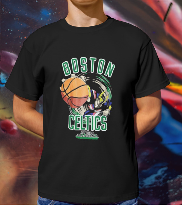 Boston Celtics My Hero Academia Basketball Collaboration T-Shirt
