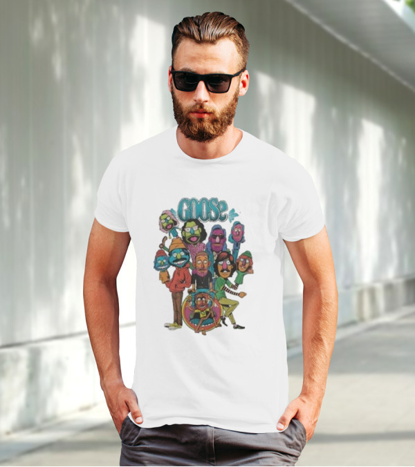 GOOSE Puppets Vibrant Cartoon Characters Ensemble T-Shirt