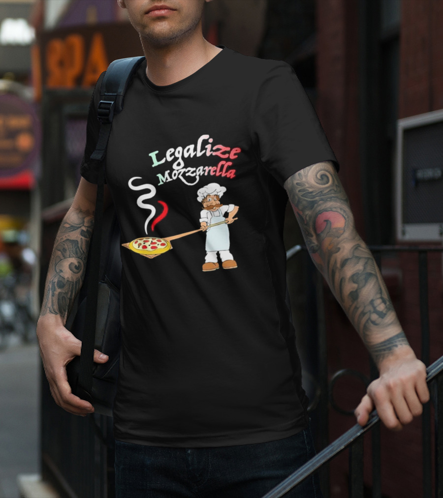 Legalize Mozzarella Pizza Chef With Pizza Peel And Steam T-Shirt