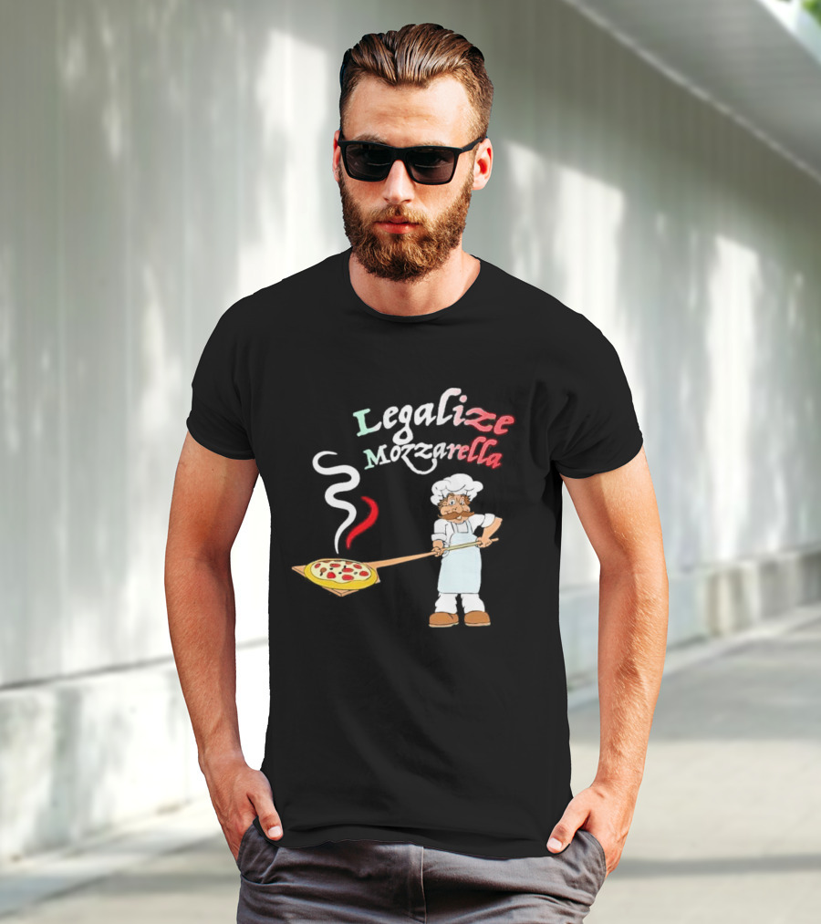 Legalize Mozzarella Pizza Chef With Pizza Peel And Steam T-Shirt