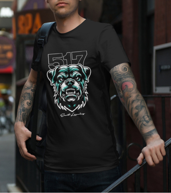 517 Angry Dog Face East Lansing Icon Michigan State T-Shirt