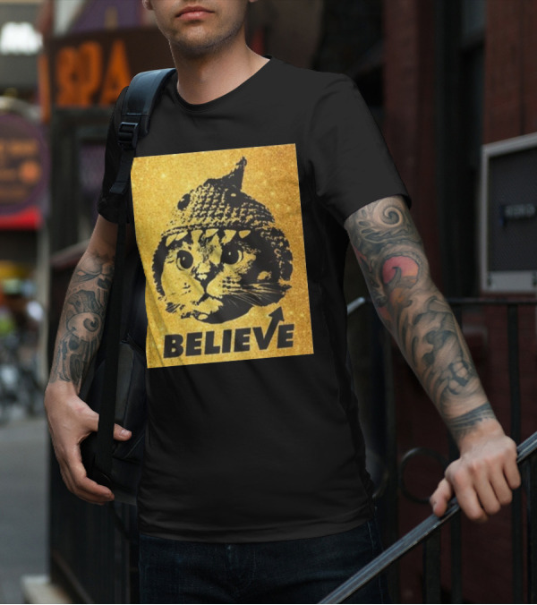 Believe Shark Cat Solana Gold T-Shirt
