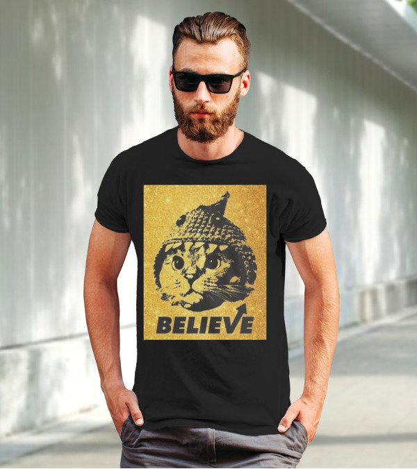 Believe Shark Cat Solana Gold T-Shirt