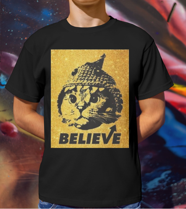 Believe Shark Cat Solana Gold T-Shirt