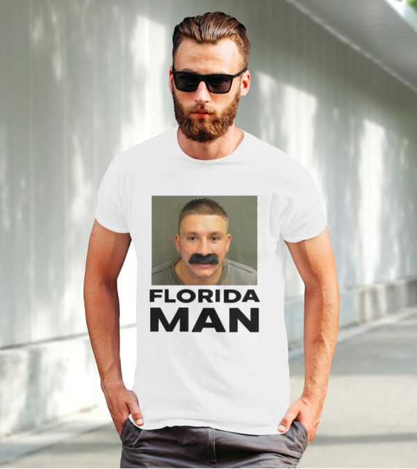 Stevewilldoit Florida Man Image Black Mustache Face T-Shirt