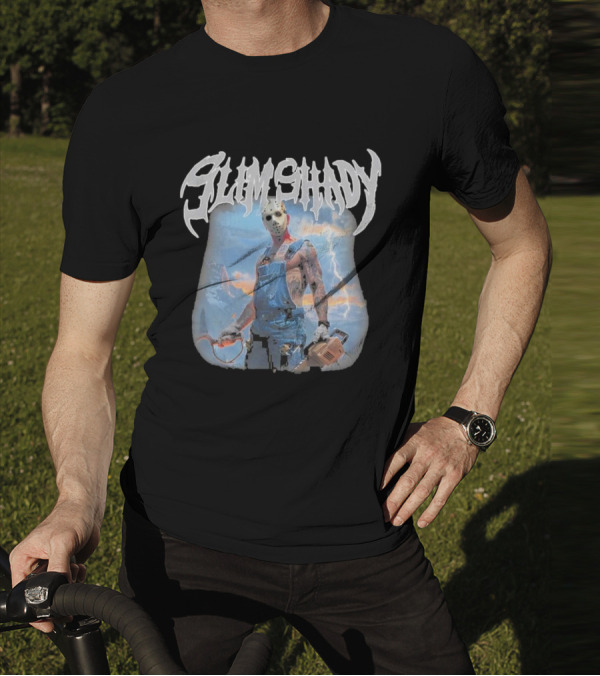 Slim Shady Eminem Chainsaw Masked Horror Character T-Shirt