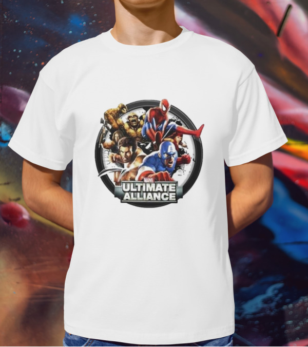 Tobey Maguire Spider-Man Featured In Marvel Ultimate Alliance Heroes Assemblage T-Shirt