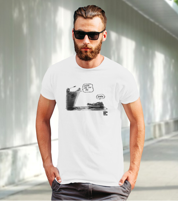 Where Are You From Earth Simon Kneebone Refugees Boat Freedom Publishing T-Shirt