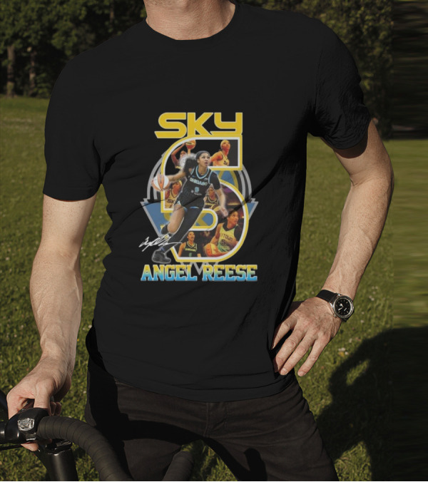 Chicago Sky Angel Reese 5 Signature WNBA T-Shirt