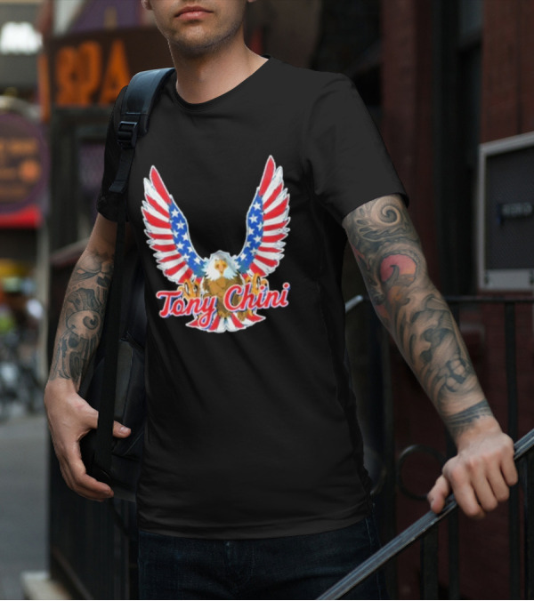 Tony Chini American Flag Eagle Wings T-Shirt