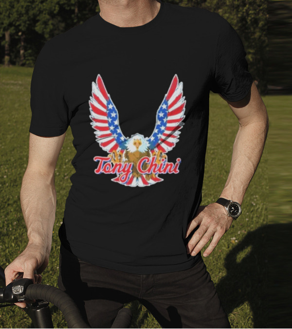 Tony Chini American Flag Eagle Wings T-Shirt