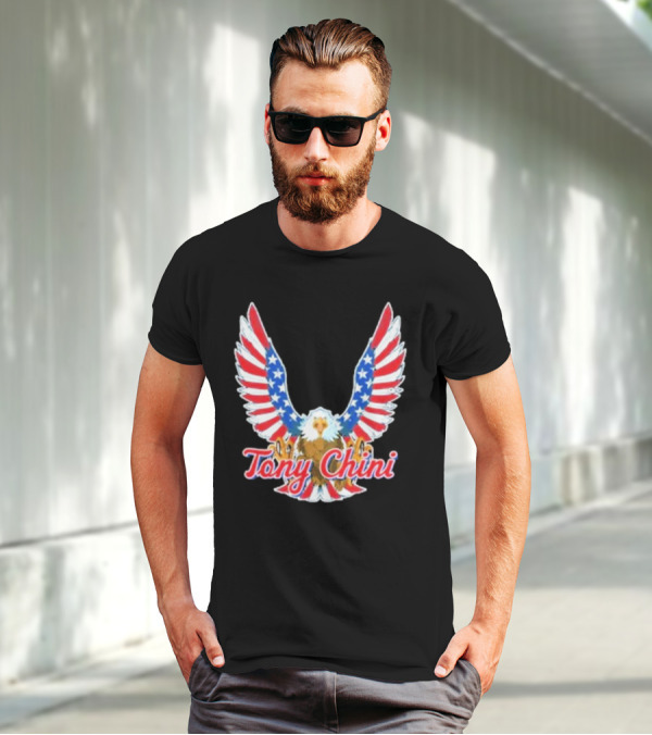Tony Chini American Flag Eagle Wings T-Shirt